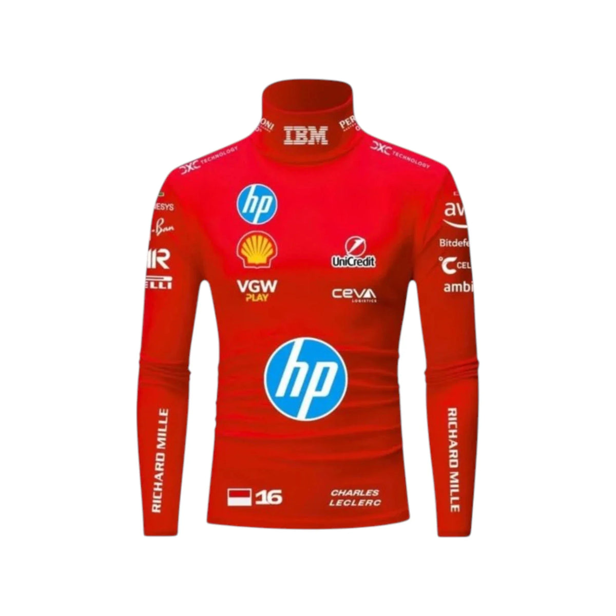 Charles Leclerc 2025 Ferrari F1 Undershirt (Red) - HH Racewears image 1