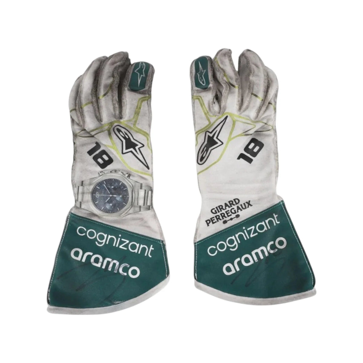 Lance Stroll 2022 Aston Martin Dutch GP F1 Racing Gloves - HH Racewears image 1