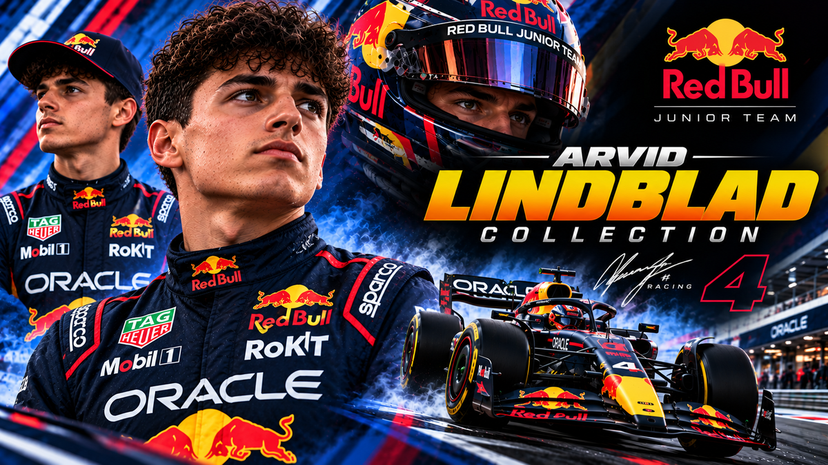Arvid Lindblad collection featuring Red Bull Junior Team inspired racing jacket, race car and motorsport apparel