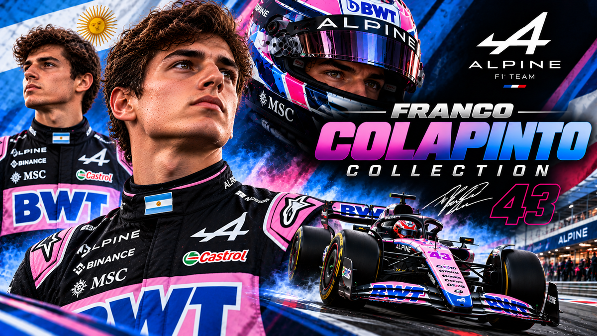 Franco Colapinto collection featuring Alpine inspired F1 racing jacket, race car and motorsport apparel
