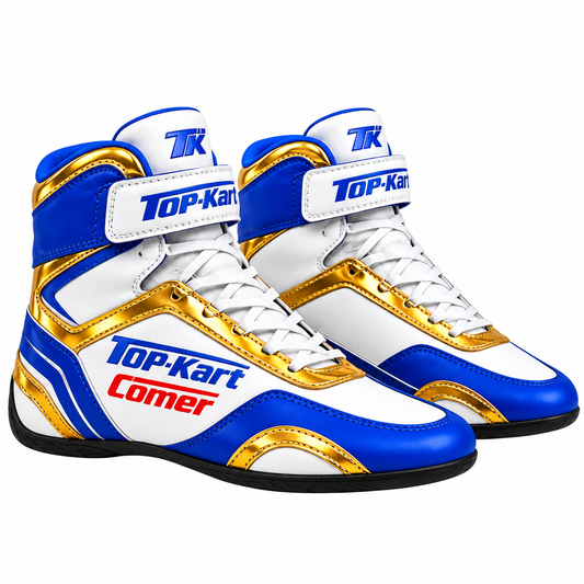 Top-Kart Comer Racing Shoes – Blue, White & Gold
